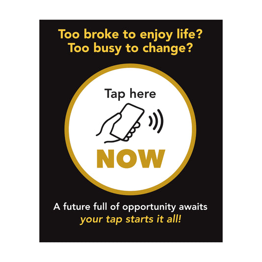 Tap sign design for Avon recruitment with Tap sign