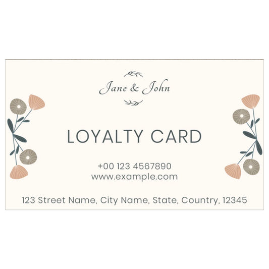 Loyalty card design with custom content and contact