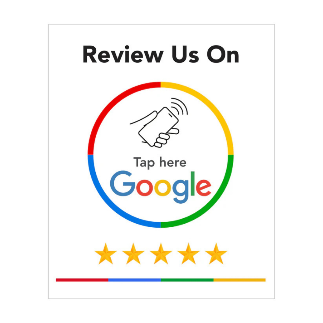 Review us on Google - Tap Sign (White)