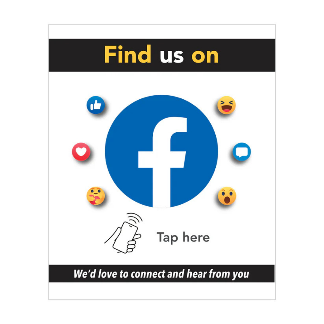 Find Us on Facebook - Tap Sign