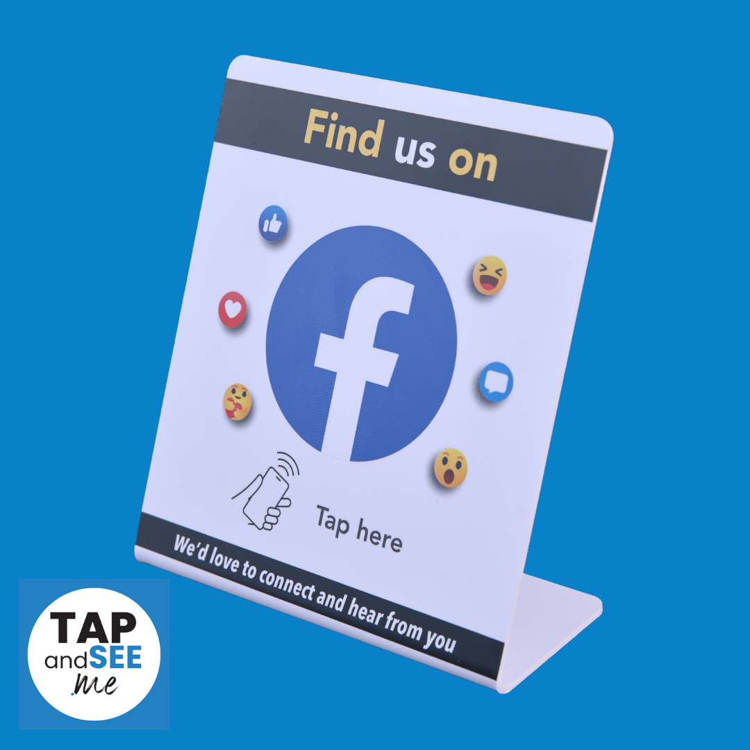 Find Us on Facebook - Tap Sign