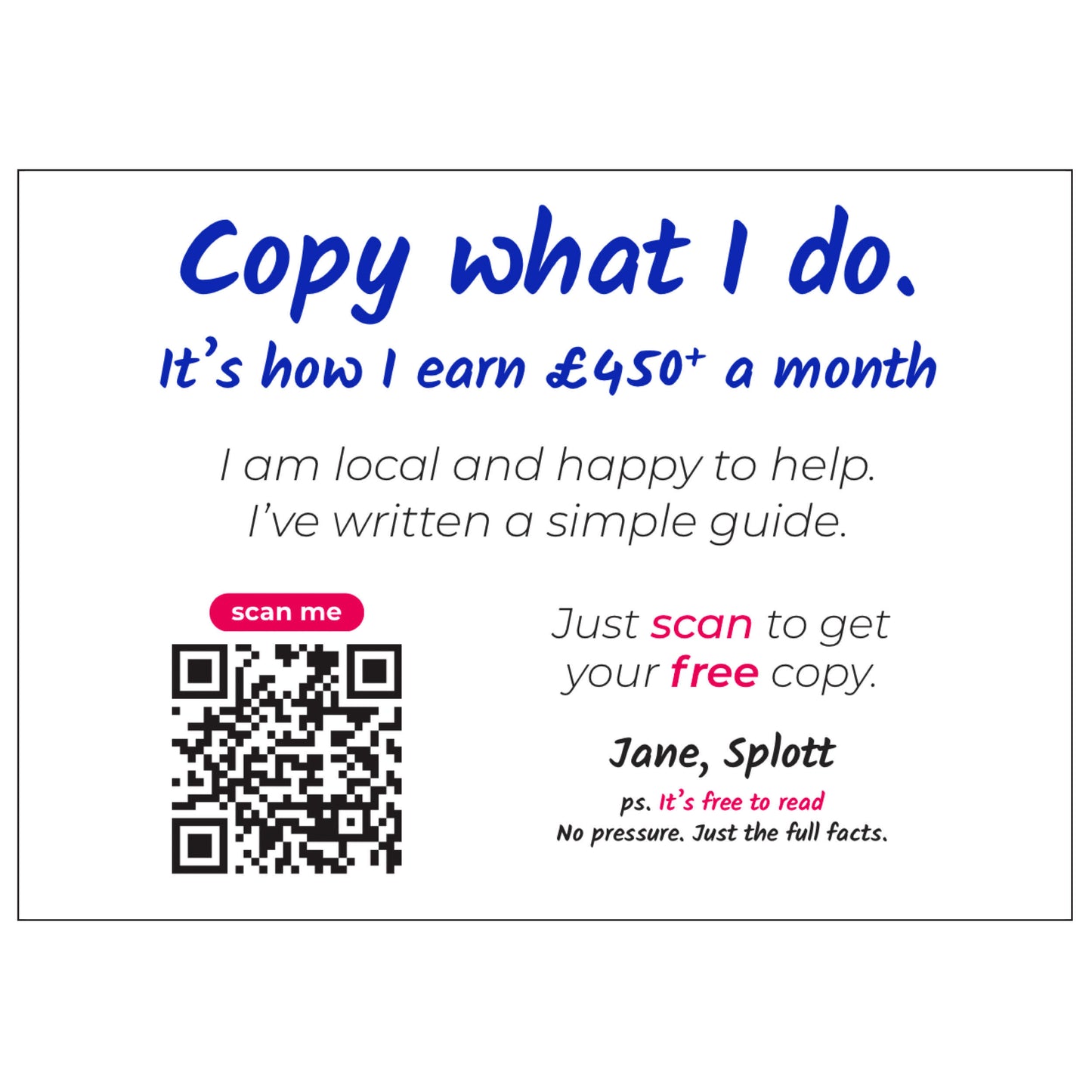 1000 A6 Recruitment Leaflets - Copy What I Do...