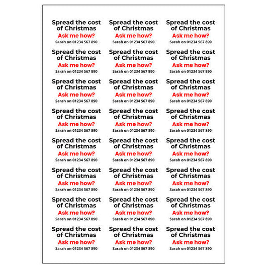 25 sheets of 24 Labels - 600 individual labels - Spread The Cost