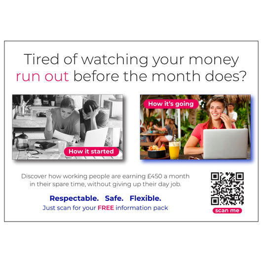 1000 A6 Recruitment Leaflets - Tired Of Watching Your Money Run Out?