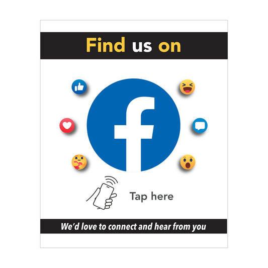 Find Us on Facebook - Tap Sign