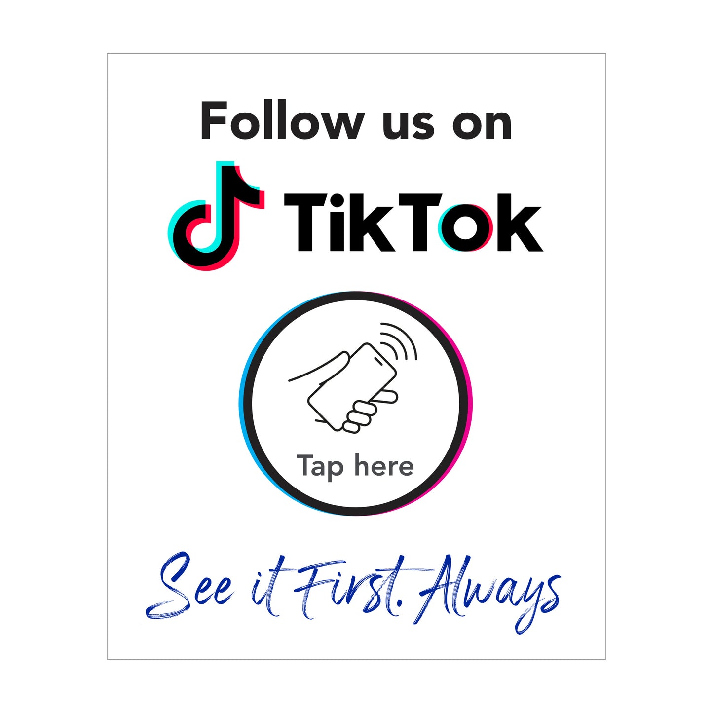 Follow us on TikTok - Tap Sign