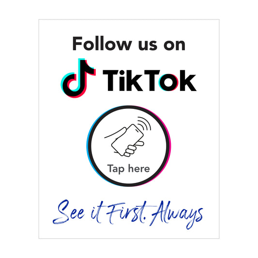 Follow us on TikTok - Tap Sign