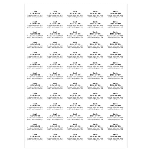 25 sheets of 65 Labels - 1,625 individual labels