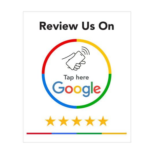 Review us on Google - Tap Sign (White)